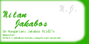 milan jakabos business card